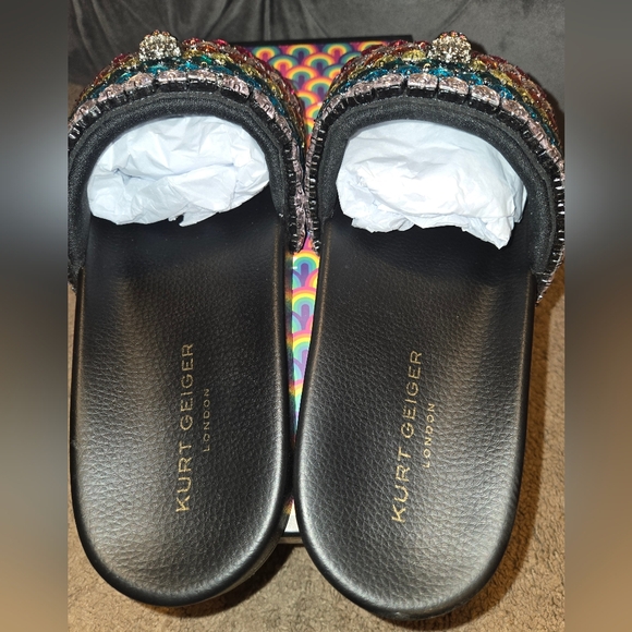 Like New Kurt Geiger Meena Eagle Jewel Slides - Picture 9 of 14